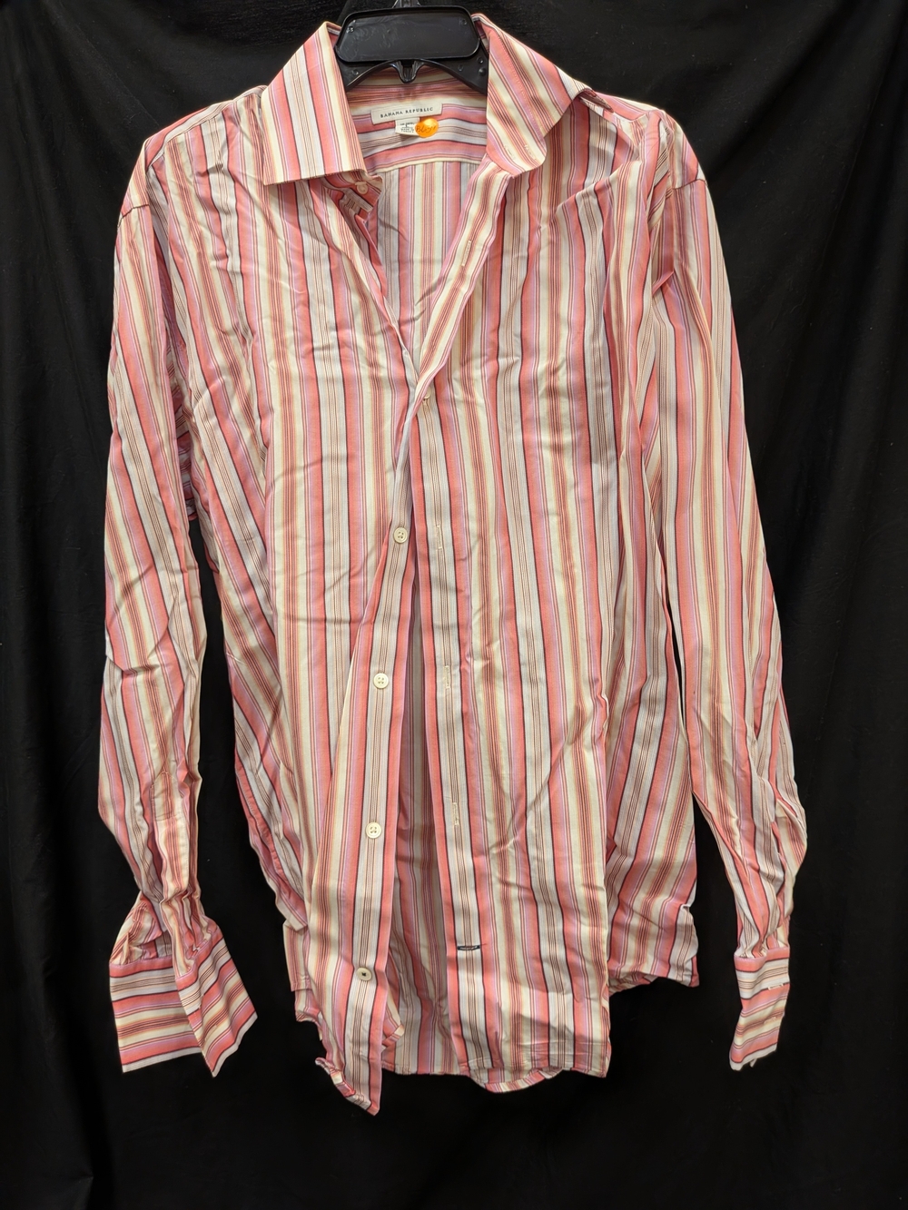 Banana Republic Pink and White Striped Dress Shirt